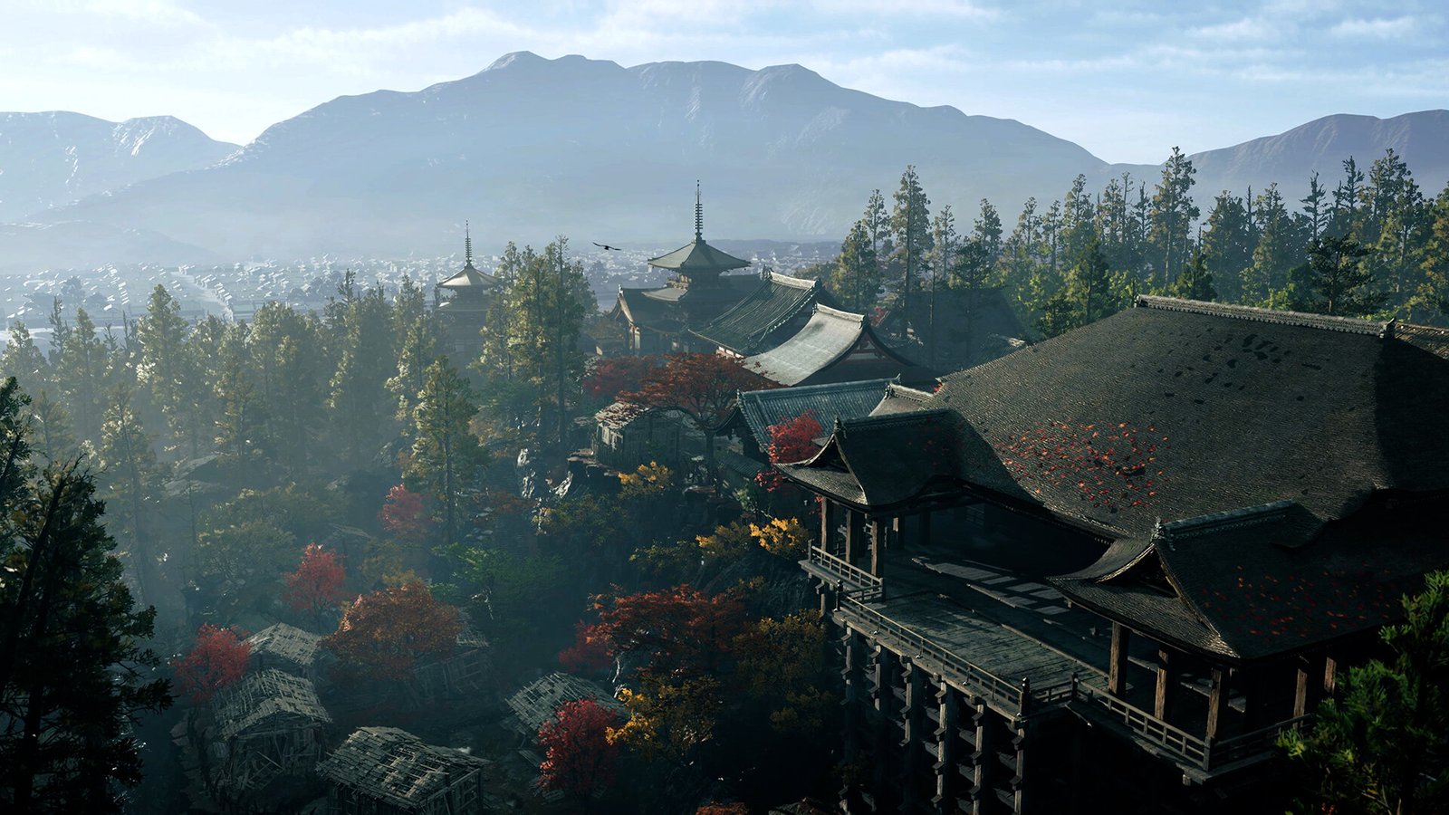 Kiyomizu-dera temple overlooking early Edo period Kyoto in Onimusha: Way of the Sword